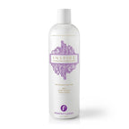 A white bottle of Perfect Locks Inspire Hydrating Conditioner with purple design, enriched with argan oil and free of harsh additives.