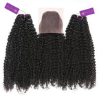 2 x kinky curly machine weft bundle deal + closure by perfect locks