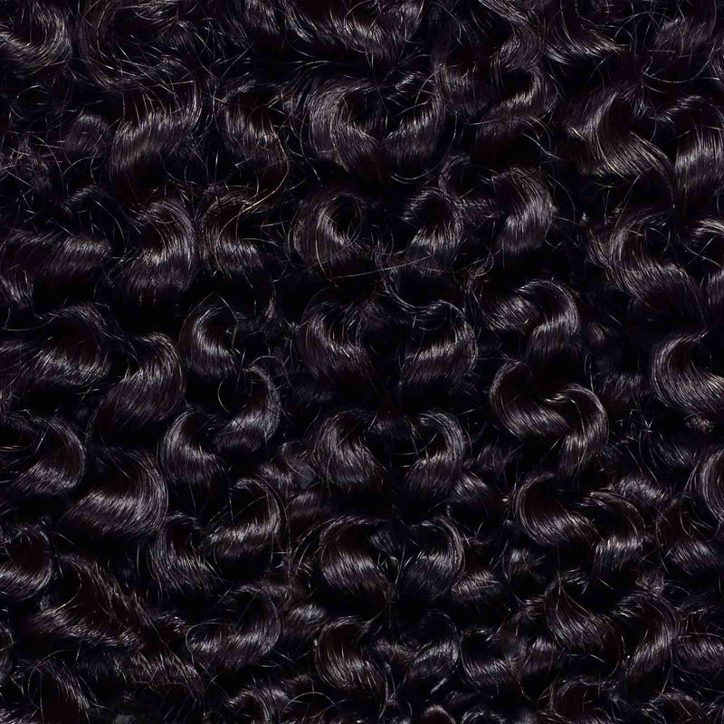 3 x Kinky Curly Machine Weft Bundle Deal + Closure