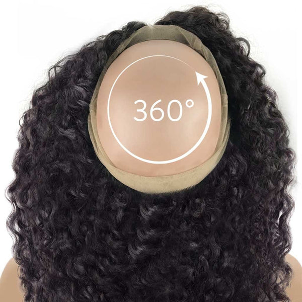 Curly 360 Lace Frontal  / 16 inch / 1B Natural Black