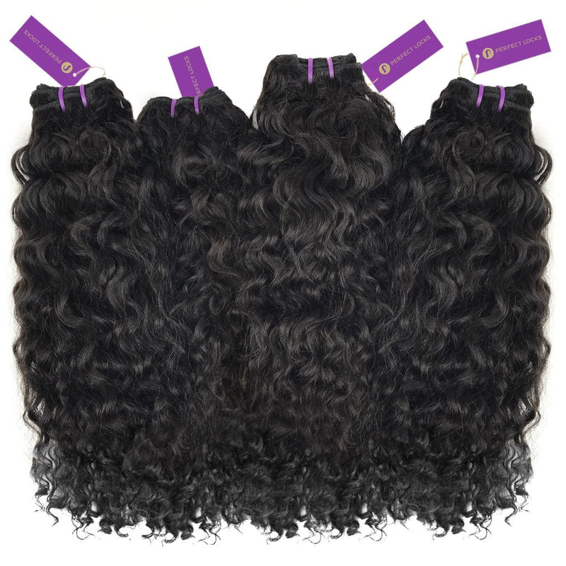 4 x curly virgin machine weft bundle deal by perfect locks