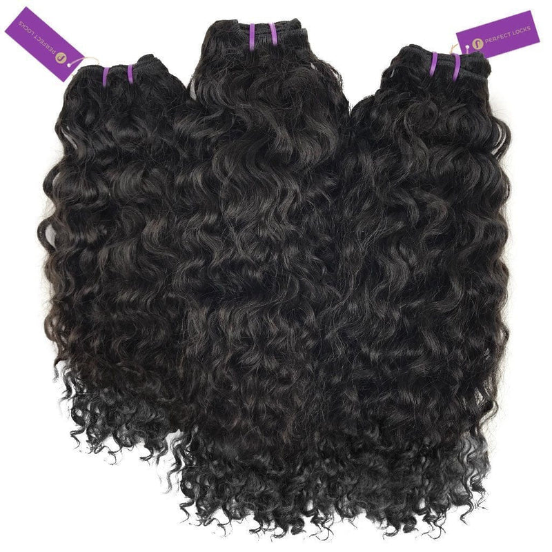 3 x curly virgin machine weft bundle deal by perfect locks