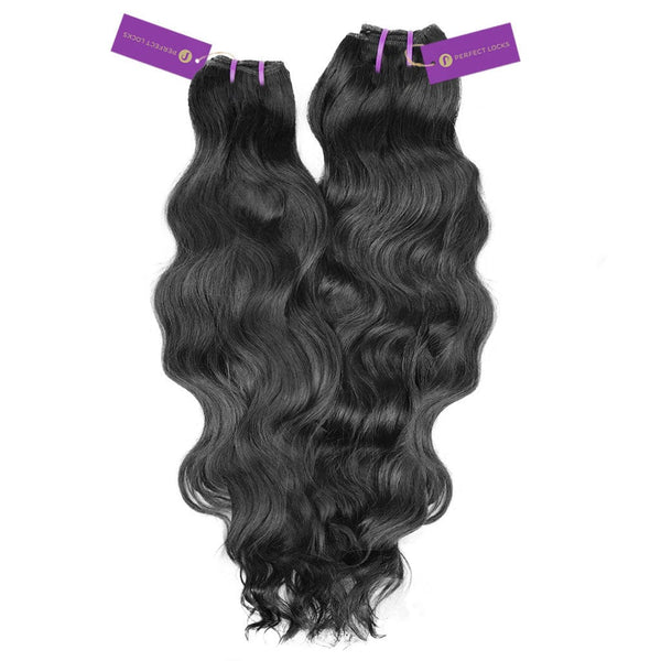 2 x wavy virgin machine weft bundle deal by perfect locks