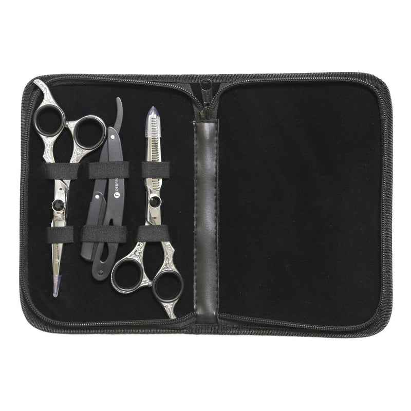 Professional Barber Shears & Straight Blade Set