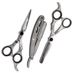 professional barber shears & straight blade set supplies by perfect locks