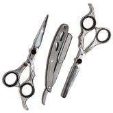 professional barber shears & straight blade set supplies by perfect locks