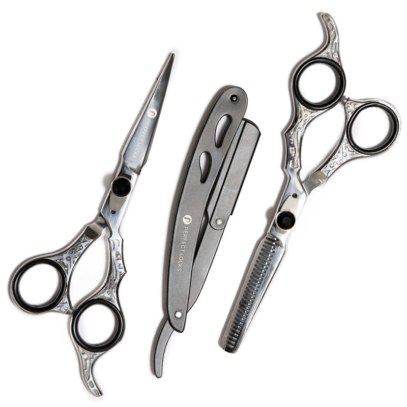 professional barber shears & straight blade set supplies by perfect locks