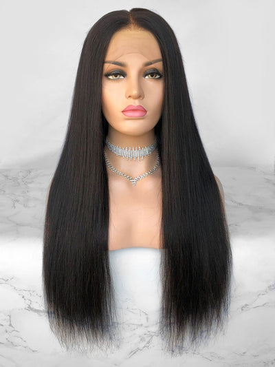 relaxed straight lace front wig