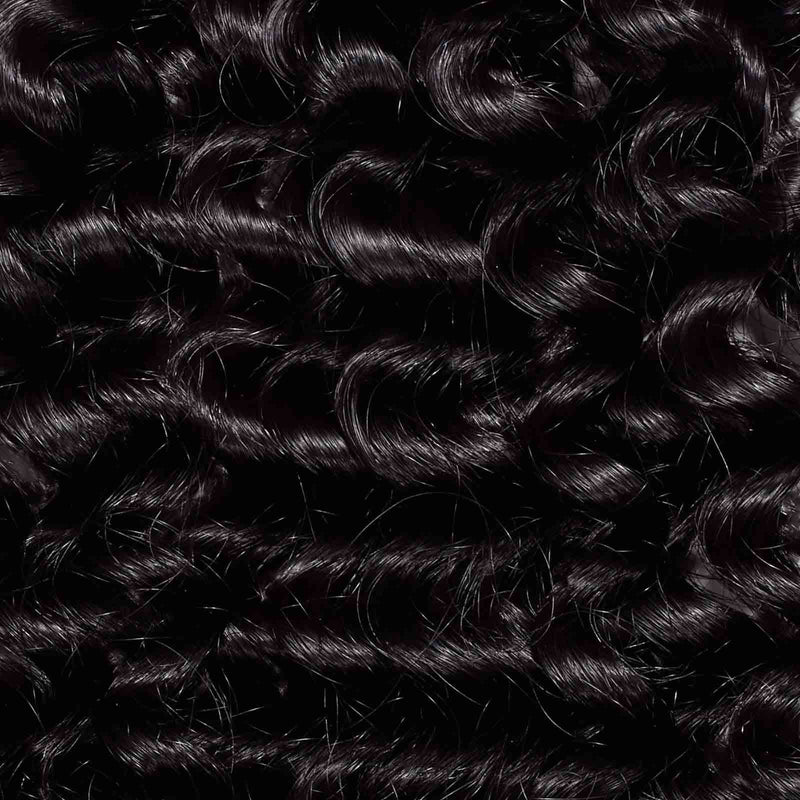 Shiny, tightly coiled black curly hair with detailed texture and defined ringlets highlights the natural beauty of perfect curls.