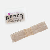 A gray Perfect Locks Velvet Wig Grip sits next to branded packaging with black hairstyle illustrations—ideal for Remy extensions.#color_gray