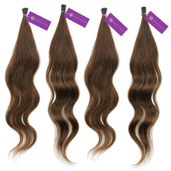 4 x Wavy Fusion I-Tip Hair Extension Bundle Deal