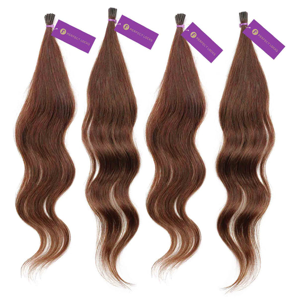 4 x Wavy Fusion I-Tip Hair Extension Bundle Deal